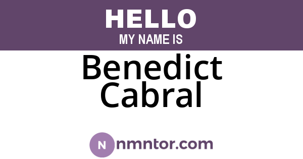 Benedict Cabral