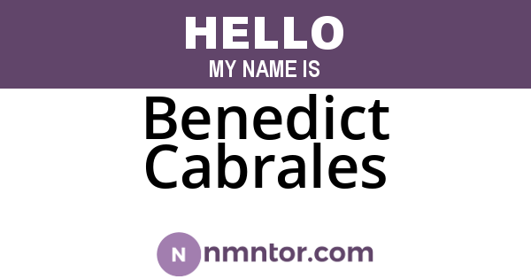 Benedict Cabrales