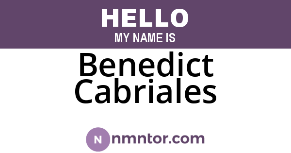 Benedict Cabriales