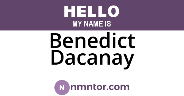 Benedict Dacanay
