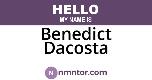 Benedict Dacosta