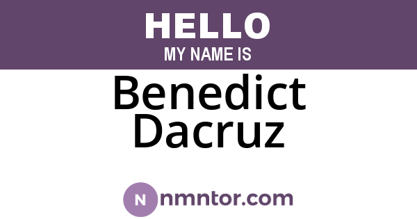 Benedict Dacruz