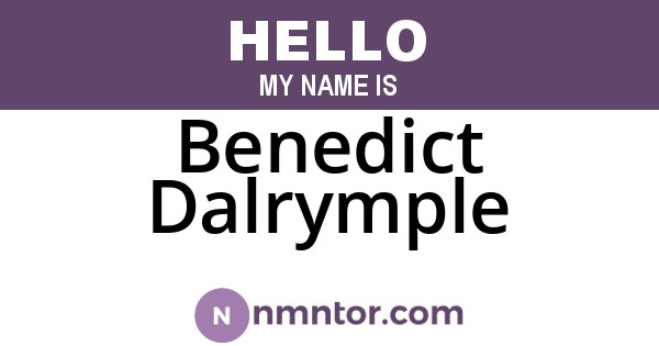 Benedict Dalrymple