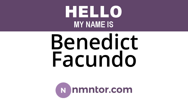 Benedict Facundo
