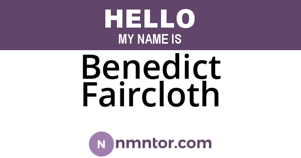 Benedict Faircloth