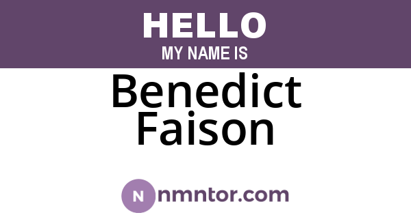 Benedict Faison