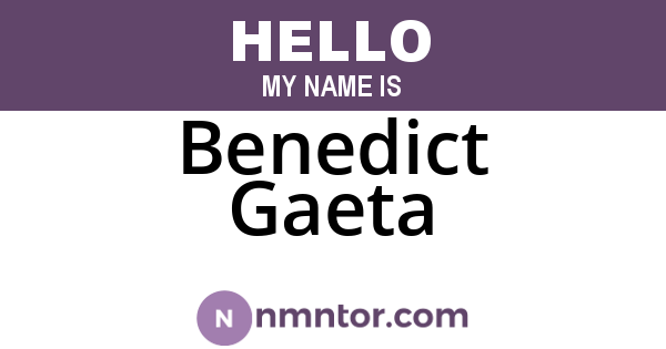 Benedict Gaeta