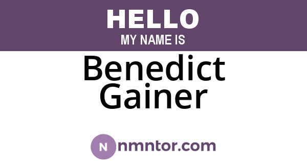 Benedict Gainer