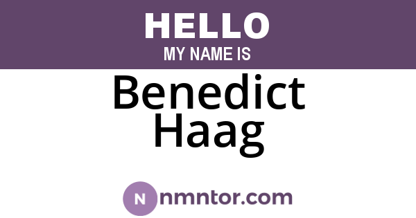 Benedict Haag