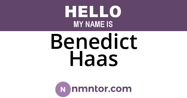 Benedict Haas