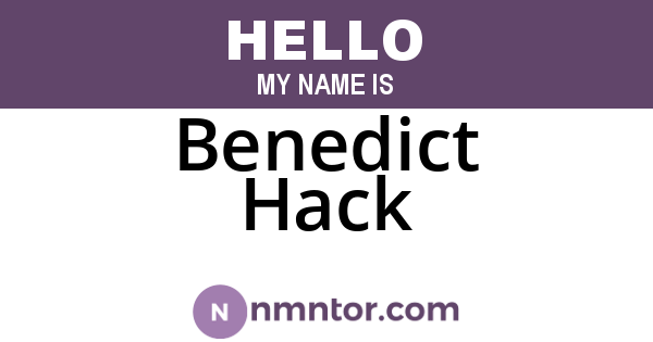 Benedict Hack