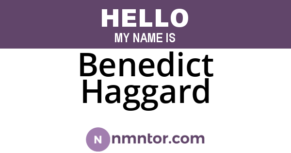 Benedict Haggard