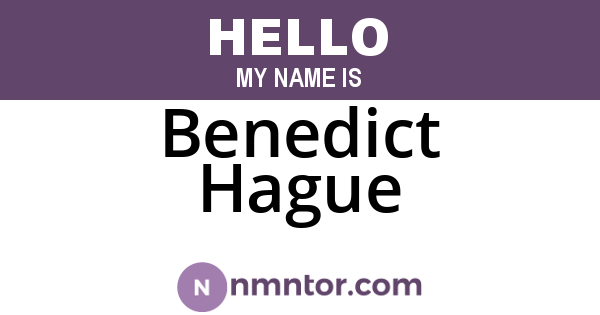 Benedict Hague