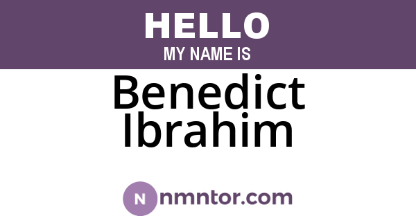 Benedict Ibrahim