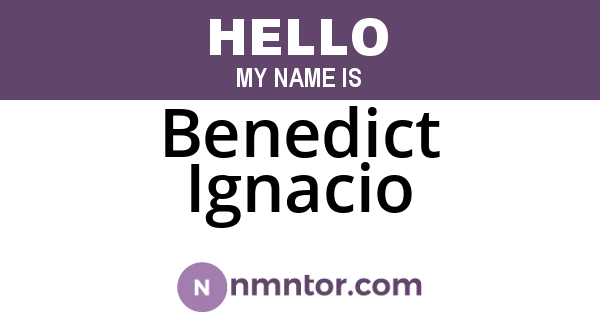 Benedict Ignacio