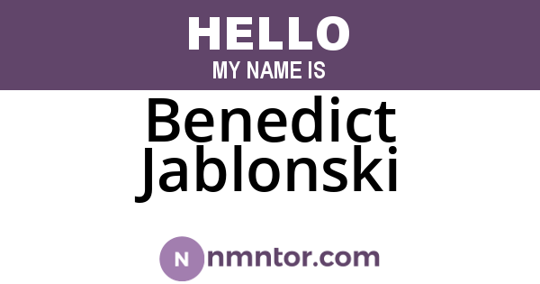 Benedict Jablonski