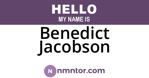 Benedict Jacobson
