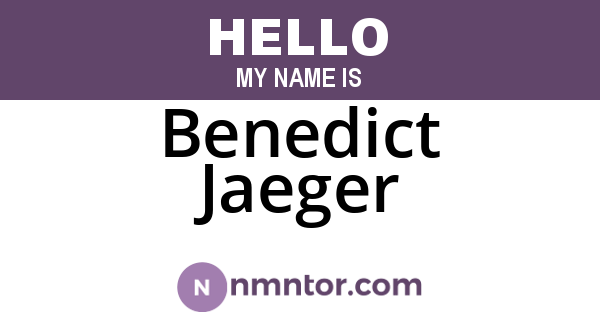 Benedict Jaeger