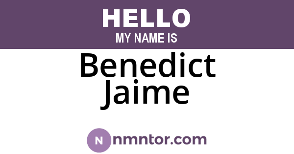 Benedict Jaime