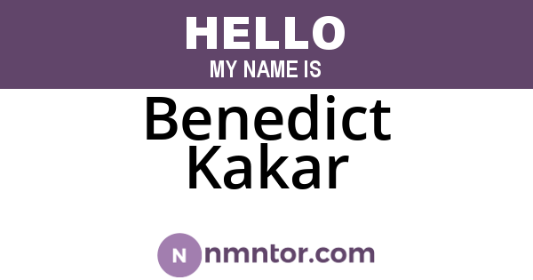 Benedict Kakar