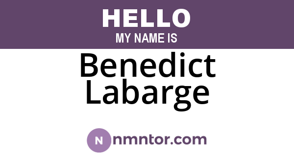 Benedict Labarge
