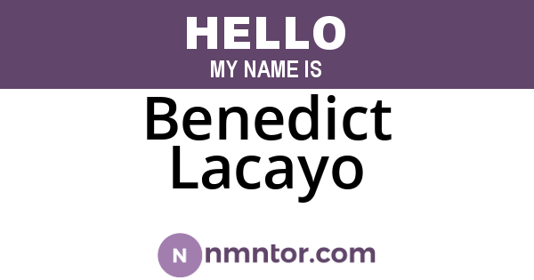 Benedict Lacayo