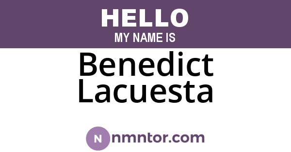 Benedict Lacuesta