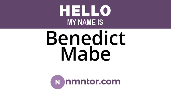 Benedict Mabe