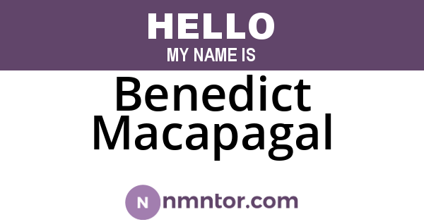 Benedict Macapagal