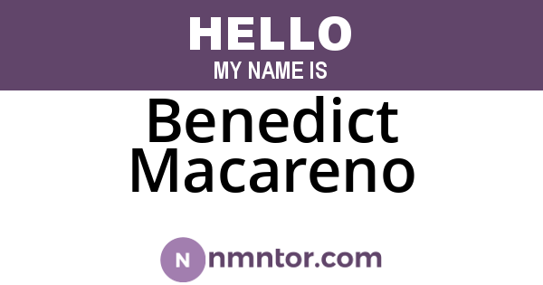 Benedict Macareno
