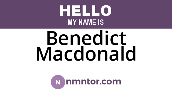 Benedict Macdonald