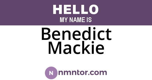 Benedict Mackie