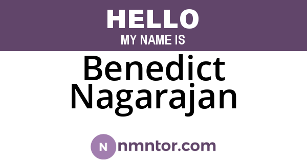 Benedict Nagarajan
