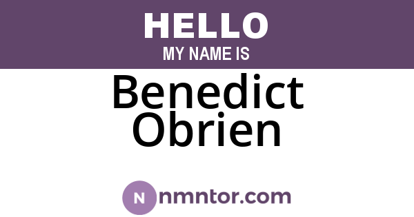 Benedict Obrien