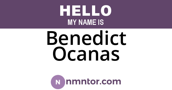 Benedict Ocanas