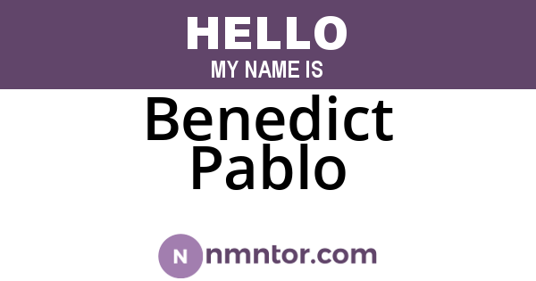 Benedict Pablo
