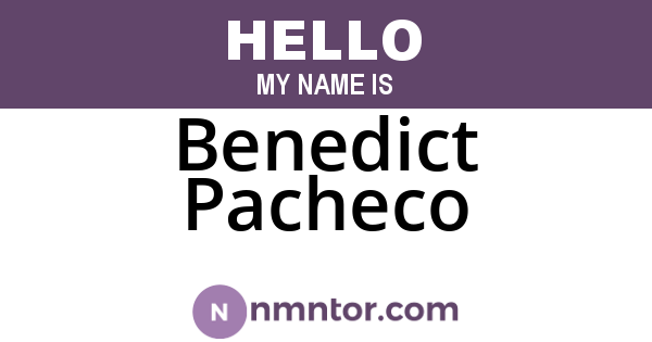 Benedict Pacheco