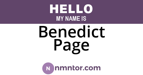 Benedict Page