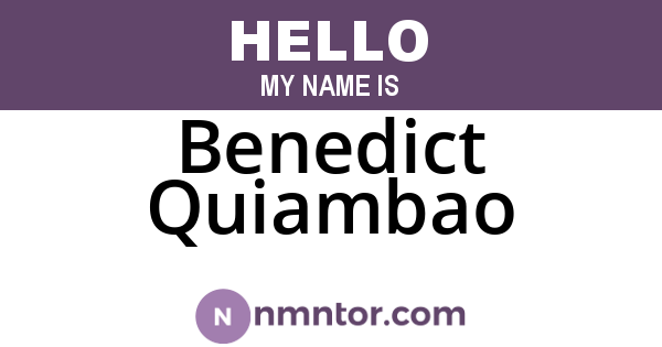 Benedict Quiambao