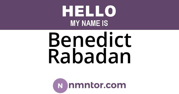 Benedict Rabadan