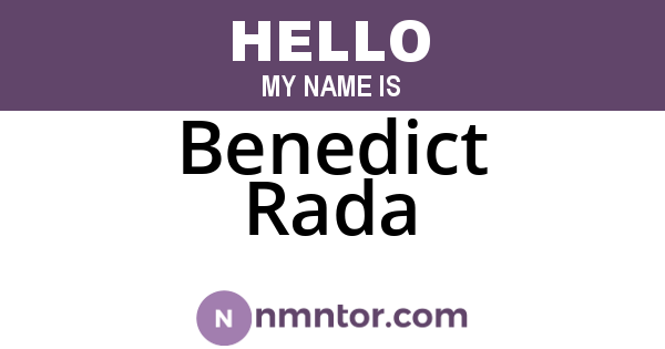 Benedict Rada