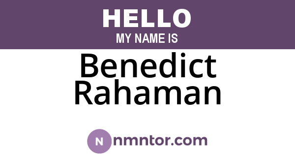 Benedict Rahaman