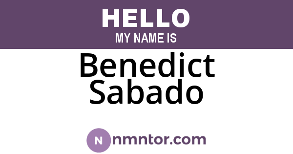 Benedict Sabado