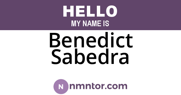 Benedict Sabedra