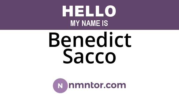 Benedict Sacco