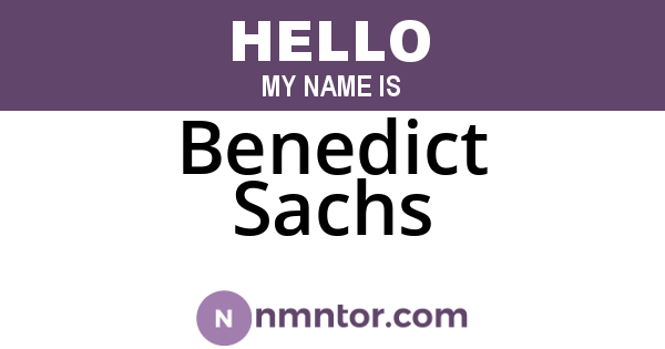 Benedict Sachs