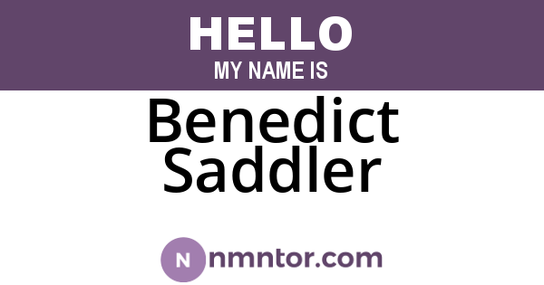 Benedict Saddler