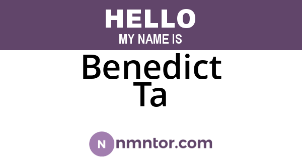Benedict Ta