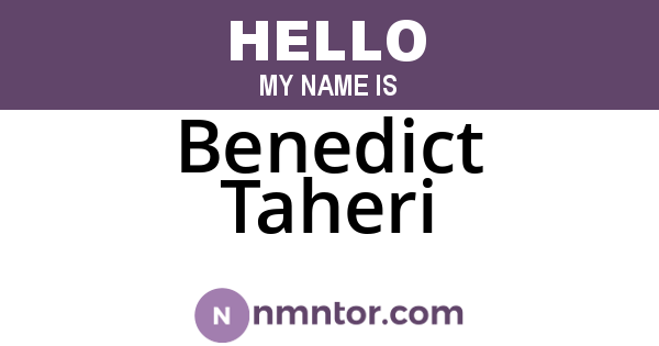 Benedict Taheri