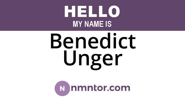 Benedict Unger